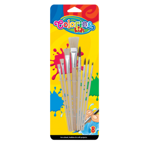 Pędzle Colorino Kids Naturalne, 8szt